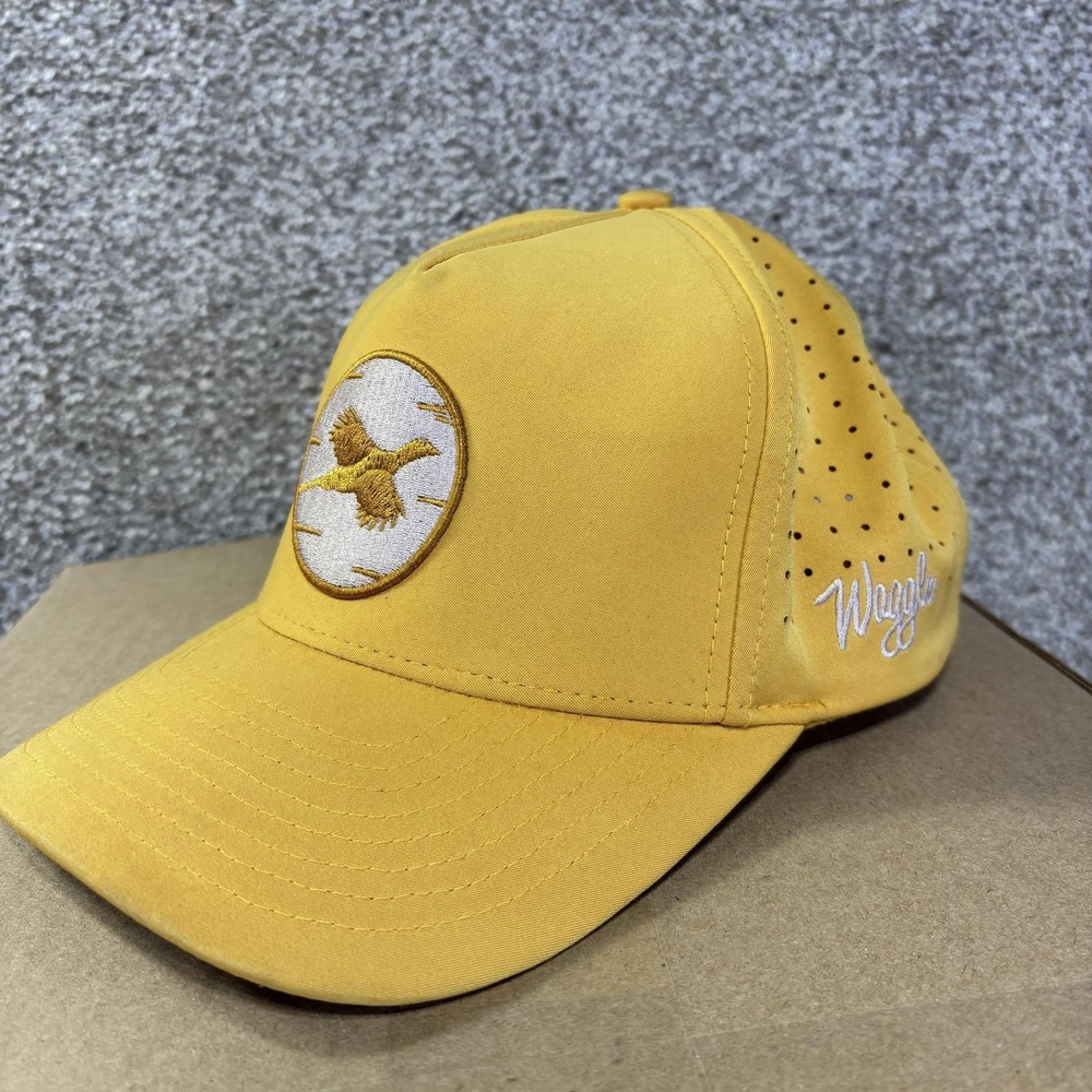 Waggle Hat Cap Snap Back Mens One Size‎ Yellow Bird Golf Perforated Breathable